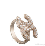 Pearl CC Logo Ring