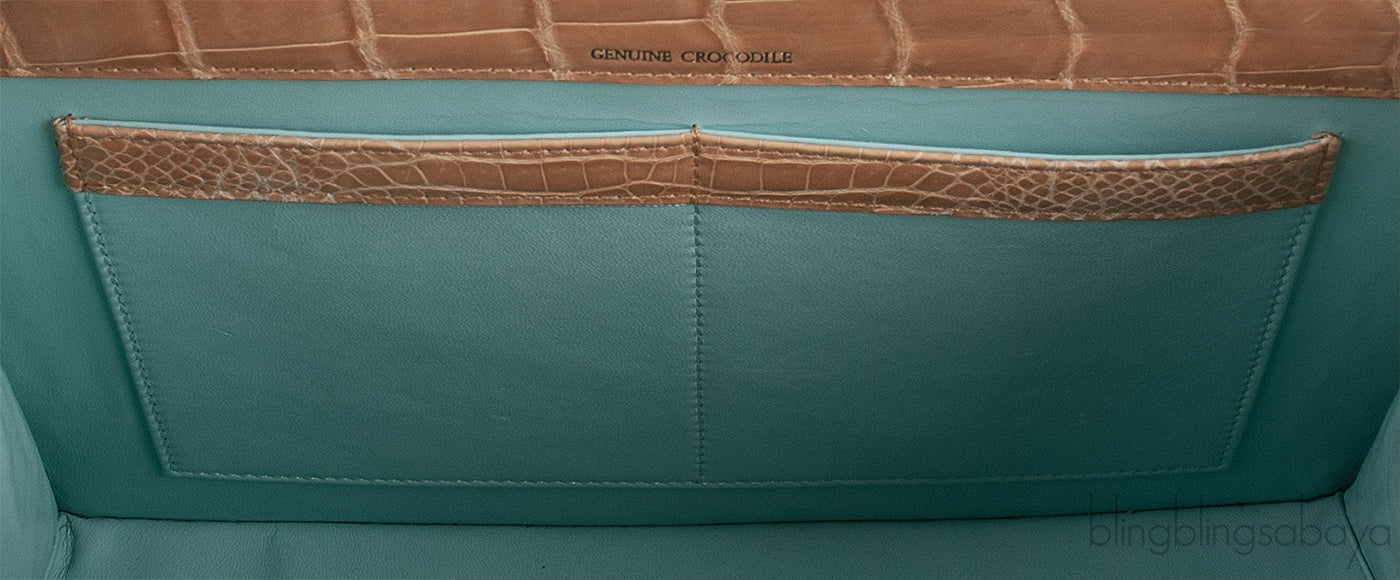 Beige Cornelia Lunch Box Crocodile Bag