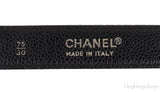 Chanel Black Caviar CC Turnlock Vintage Belt