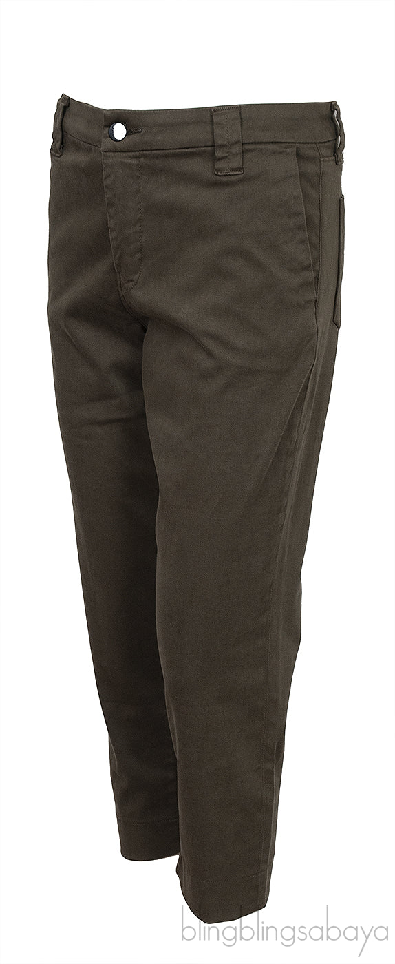 Moss Green Paz Slim Taper Pants