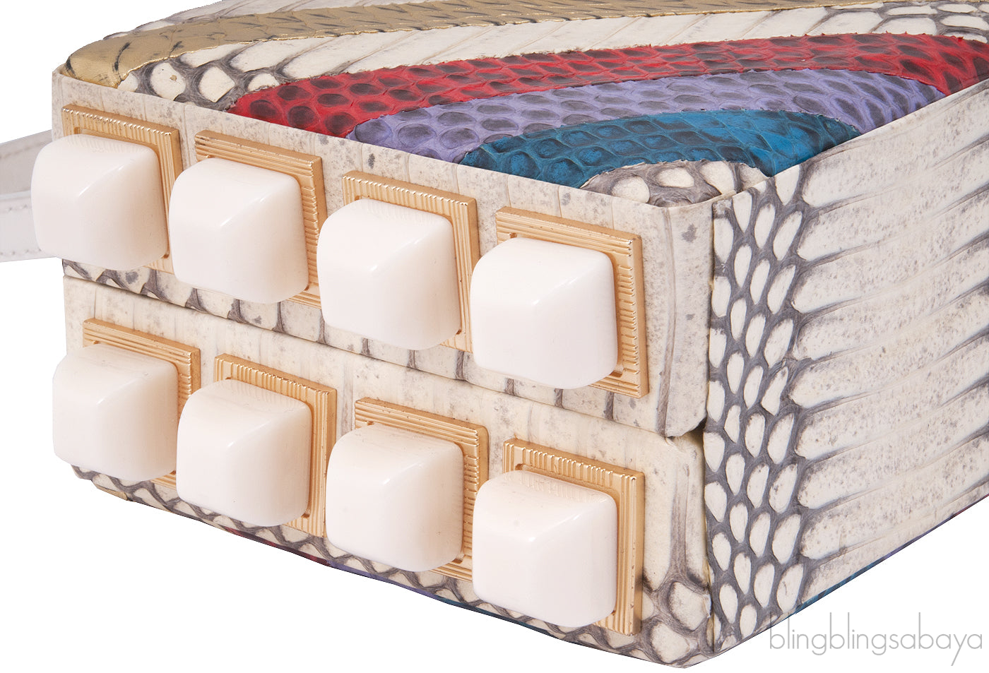 Viper Skin Lucite Studs Clutch*