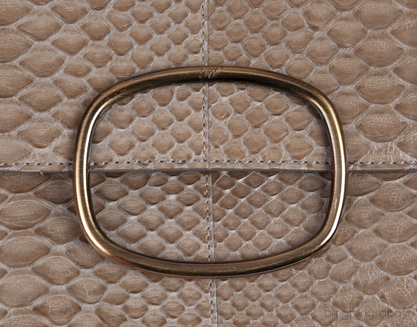 Roger Vivier Greyish Brown Python Shoulder Bag