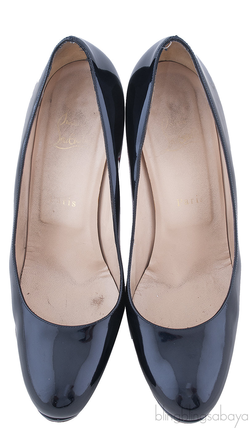Midnight Blue Patent Leather Heels