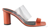 Brown PVC One Finger Slide Mule