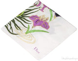 Ivory Floral Print Silk Scarf