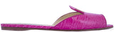 Fuchsia Croc Print Open Toe Slide