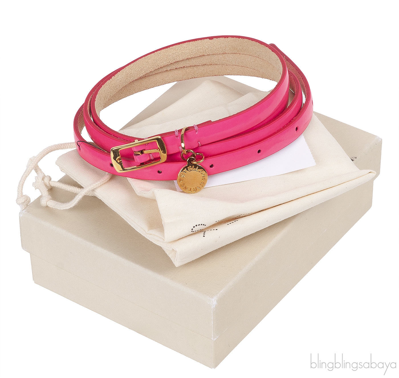 Stella McCartney Fuchsia Patent Faux Leather Belt