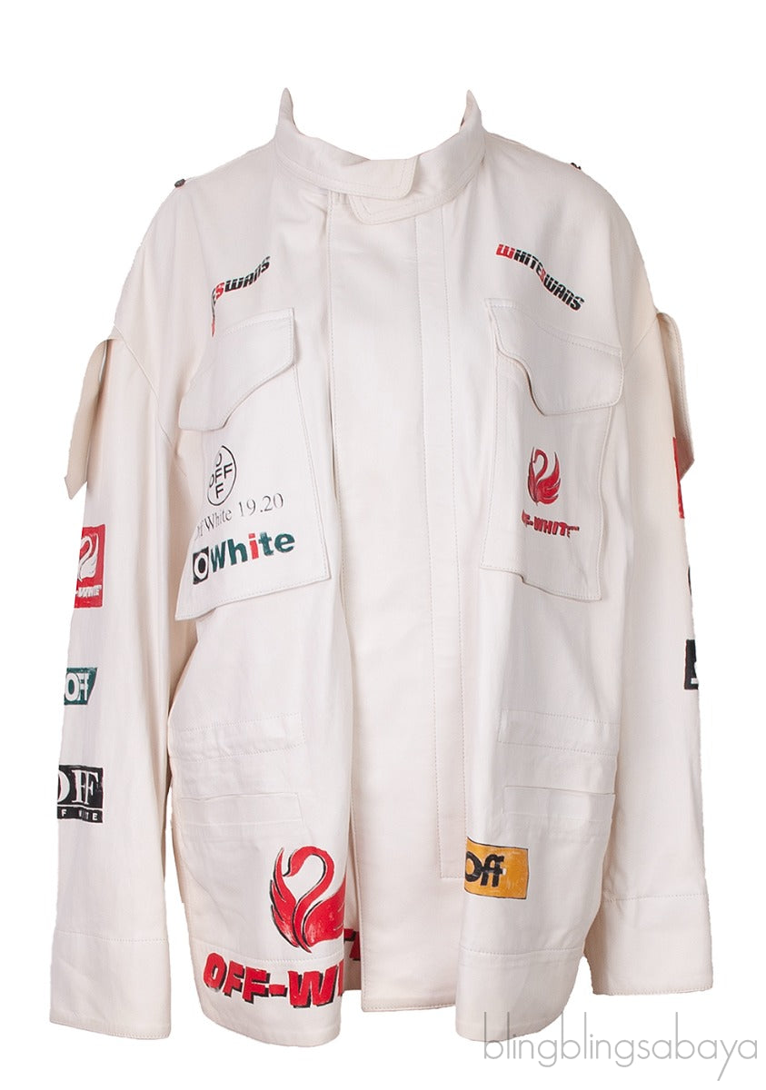 Off-white Graphic Print Leather Jacket