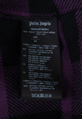 Palm Angels Purple Check Print Hoodie