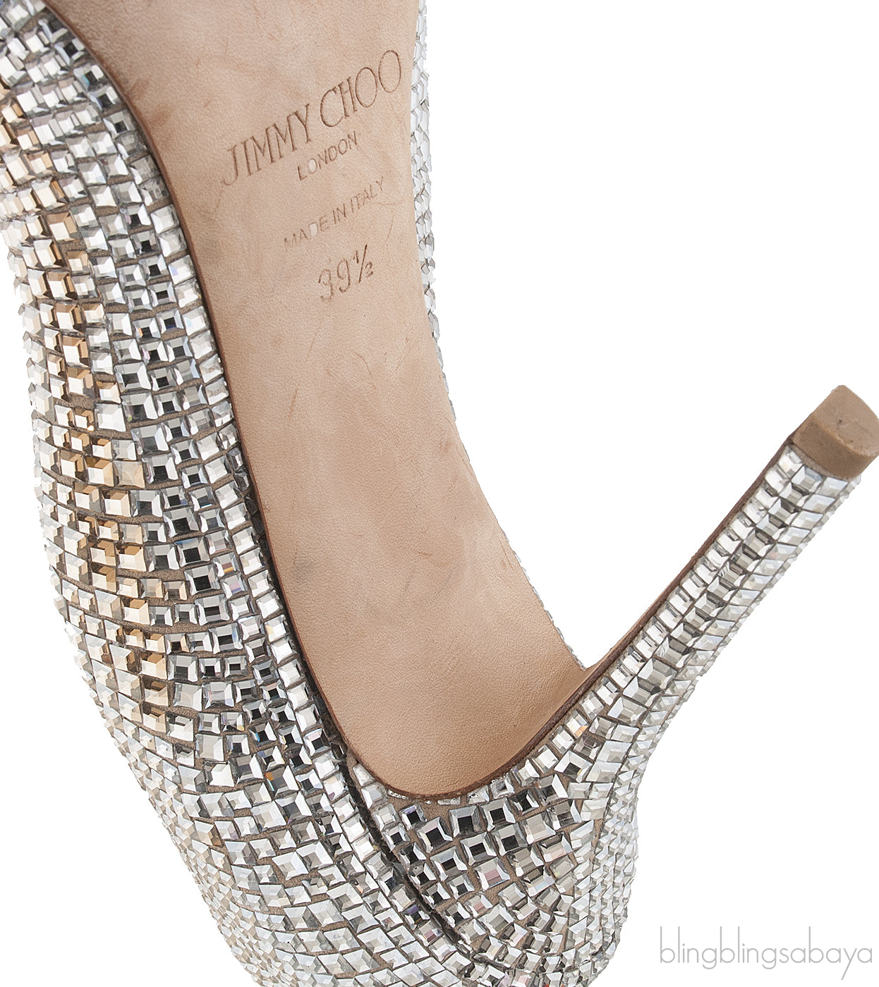 Bi-color Crystal Pointed Toe Heels