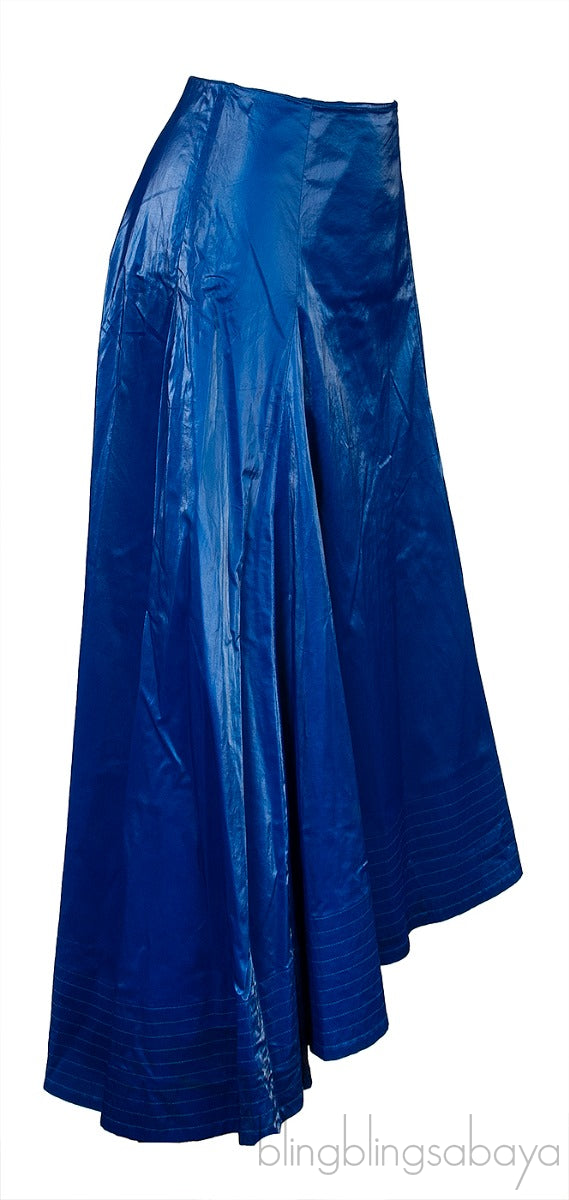 Royal Blue Asymmetric Midi Skirt