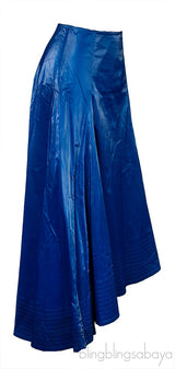 Royal Blue Asymmetric Midi Skirt