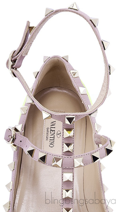 Citron Rockstud Flat Ballerina