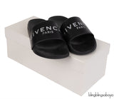 Givenchy Black Logo Print Pool Rubber Slides