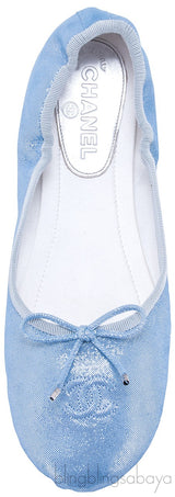 Metallic Blue Ballet Flat