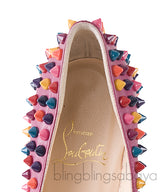 Multicolored Spike Purple Leather Pump