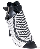 Black / White Monochrome Woven Sandals