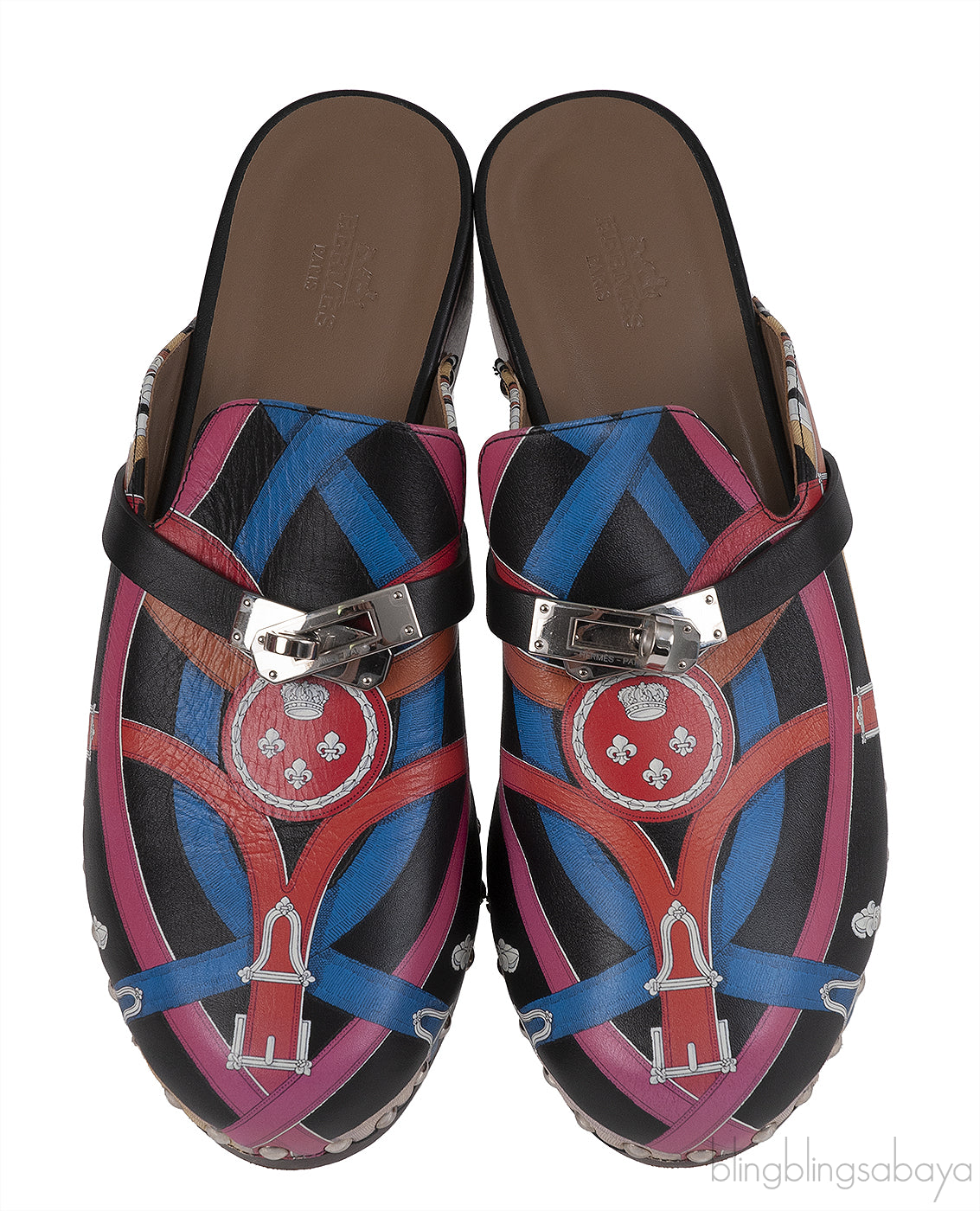 Hermes Carlota Multicolor Printed Cavalcadour Mules