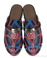 Hermes Carlota Multicolor Printed Cavalcadour Mules