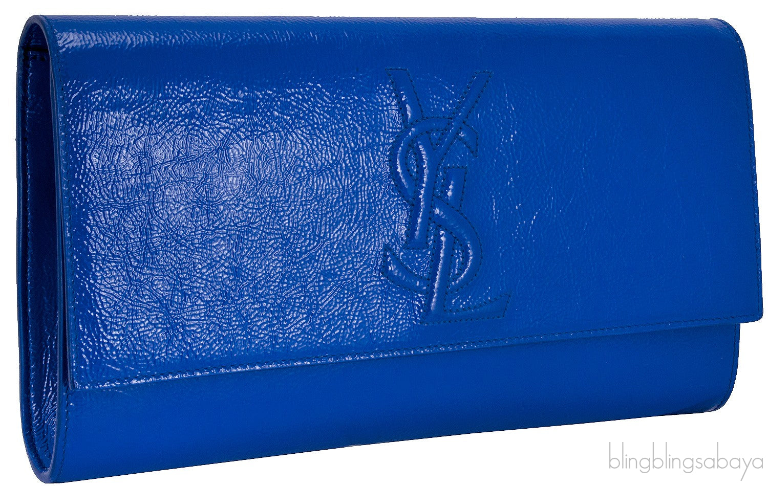 Blue Patent Leather Clutch