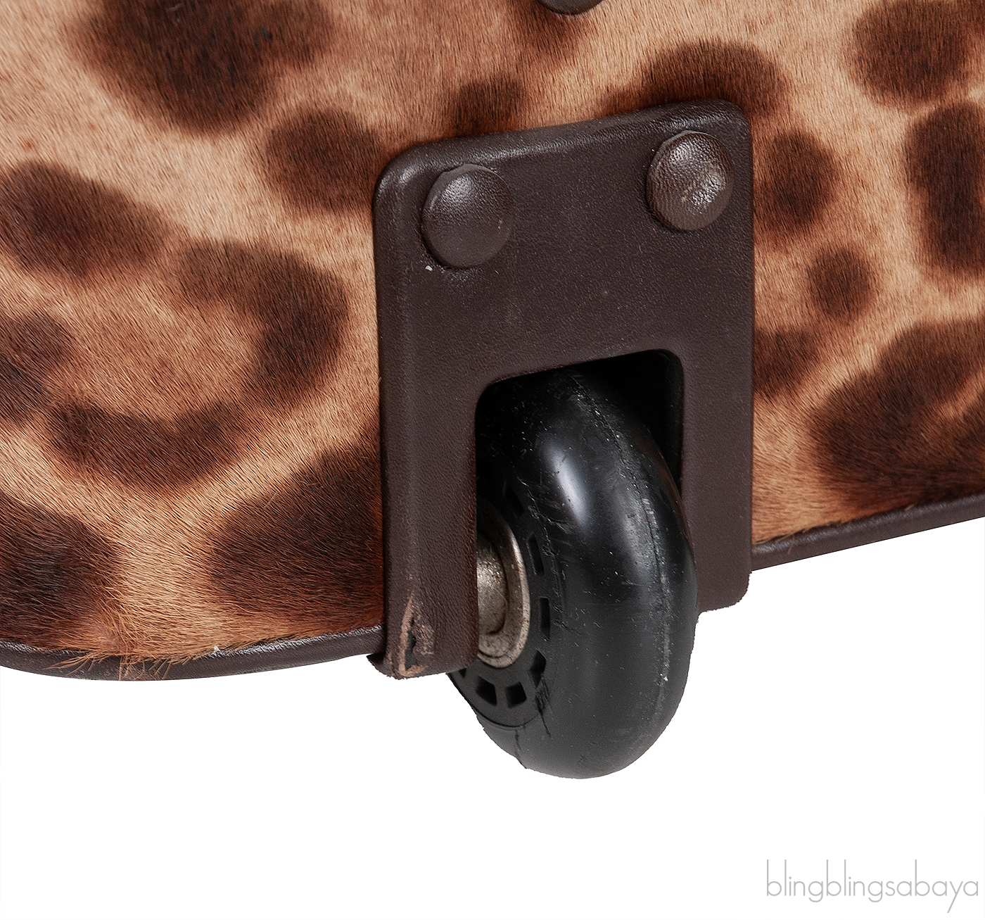 Leopard Pony Hair Medium Luggage Trolley