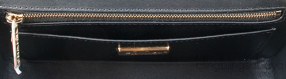 Black Croc Mini Single Flap Bag