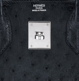 Birkin 30 Black Ostrich PHW