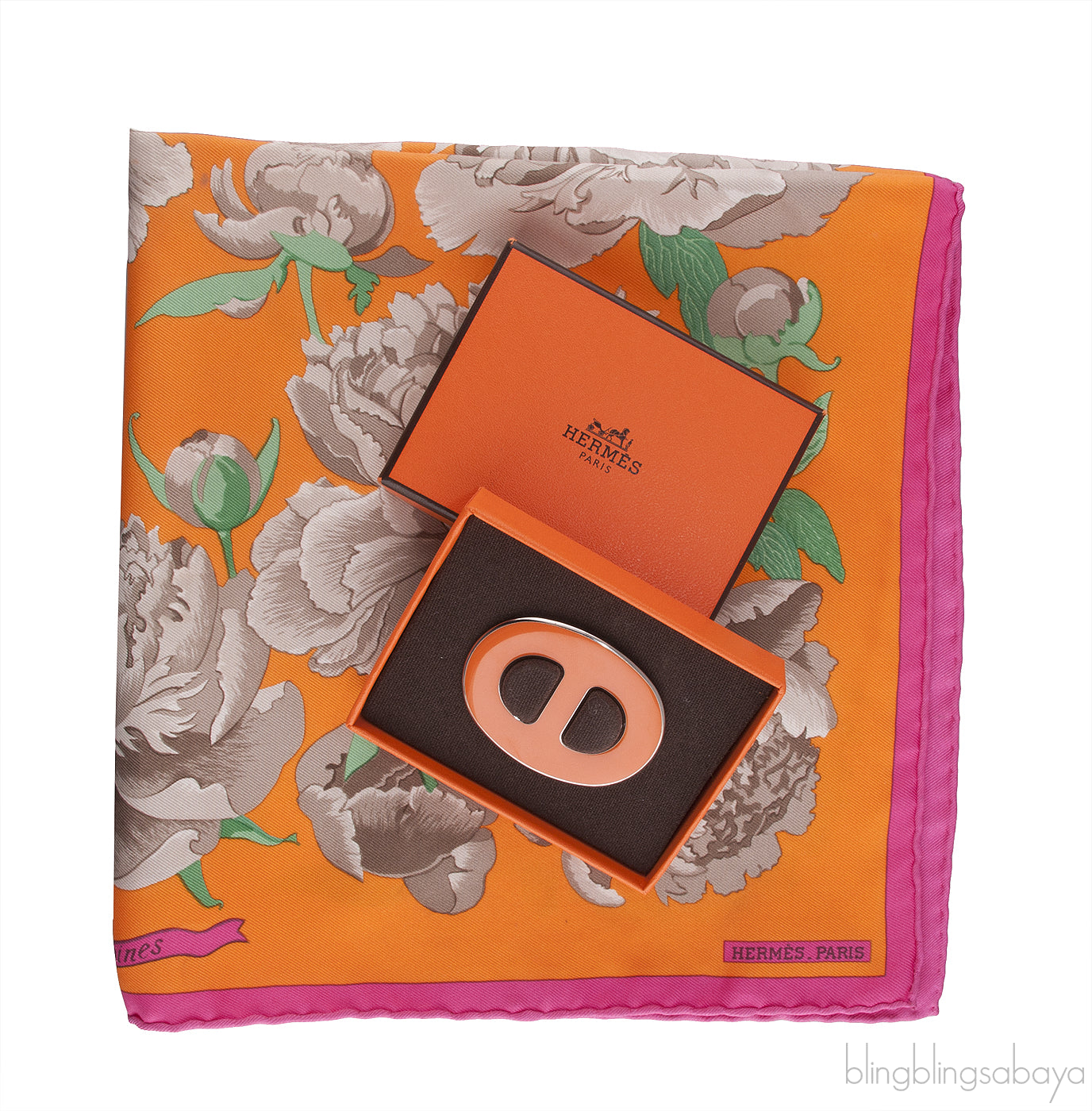 Printed Scarf & Chain d\'Ancre Scarf Ring