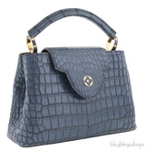 Blue Capucines Crocodile BB