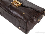 Brown Crocodile Shoulder Bag