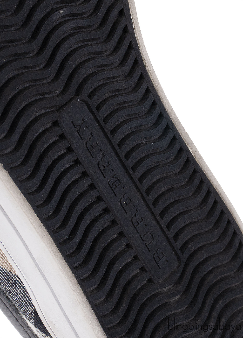 Burberry Kids Nova Check Print Strap Leather Sneakers
