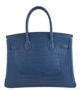Birkin 30 Blue Sapphire Matte Crocodile