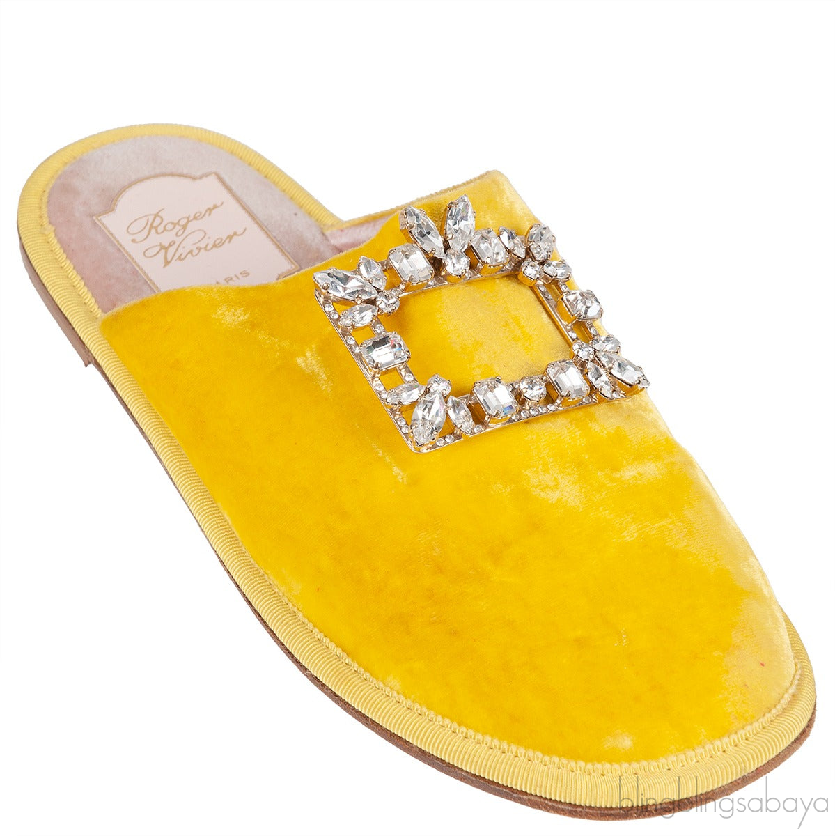 Hotel Vivier Strass Velvet Slippers