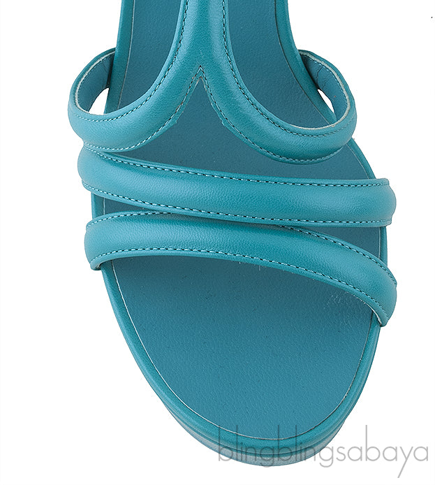 Parthenon Grecian Gladiator Column Heels Blue Green