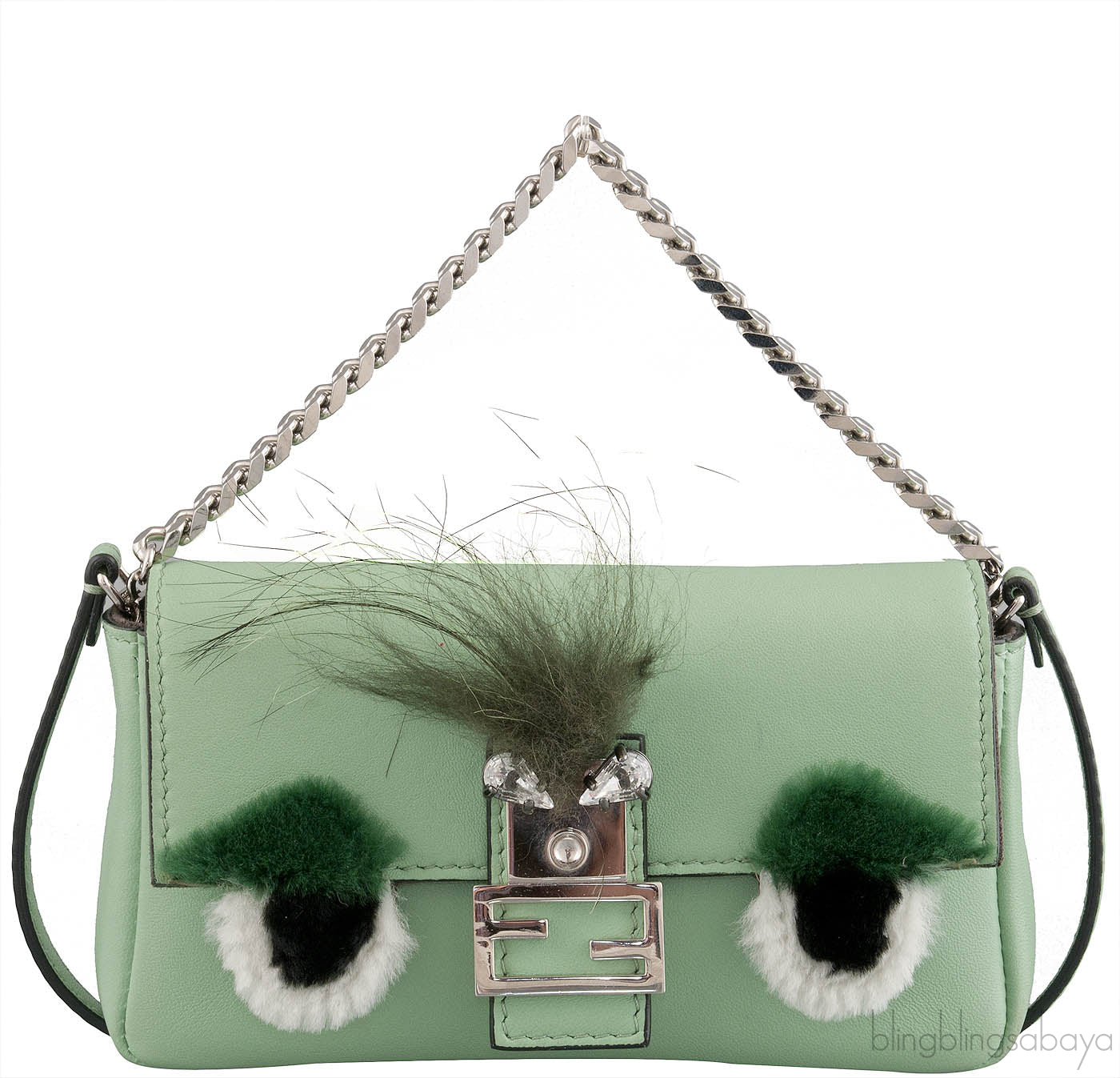 Green Micro Baguette Monster Bag