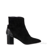 Balmain Black Pointed Toe Suede Ankle Boots