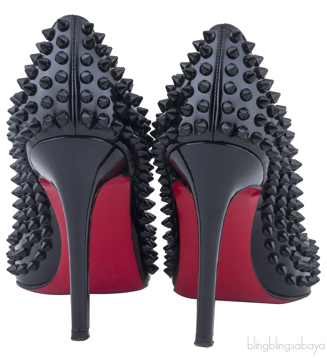 Pigalle Spikes Black Patent Pump