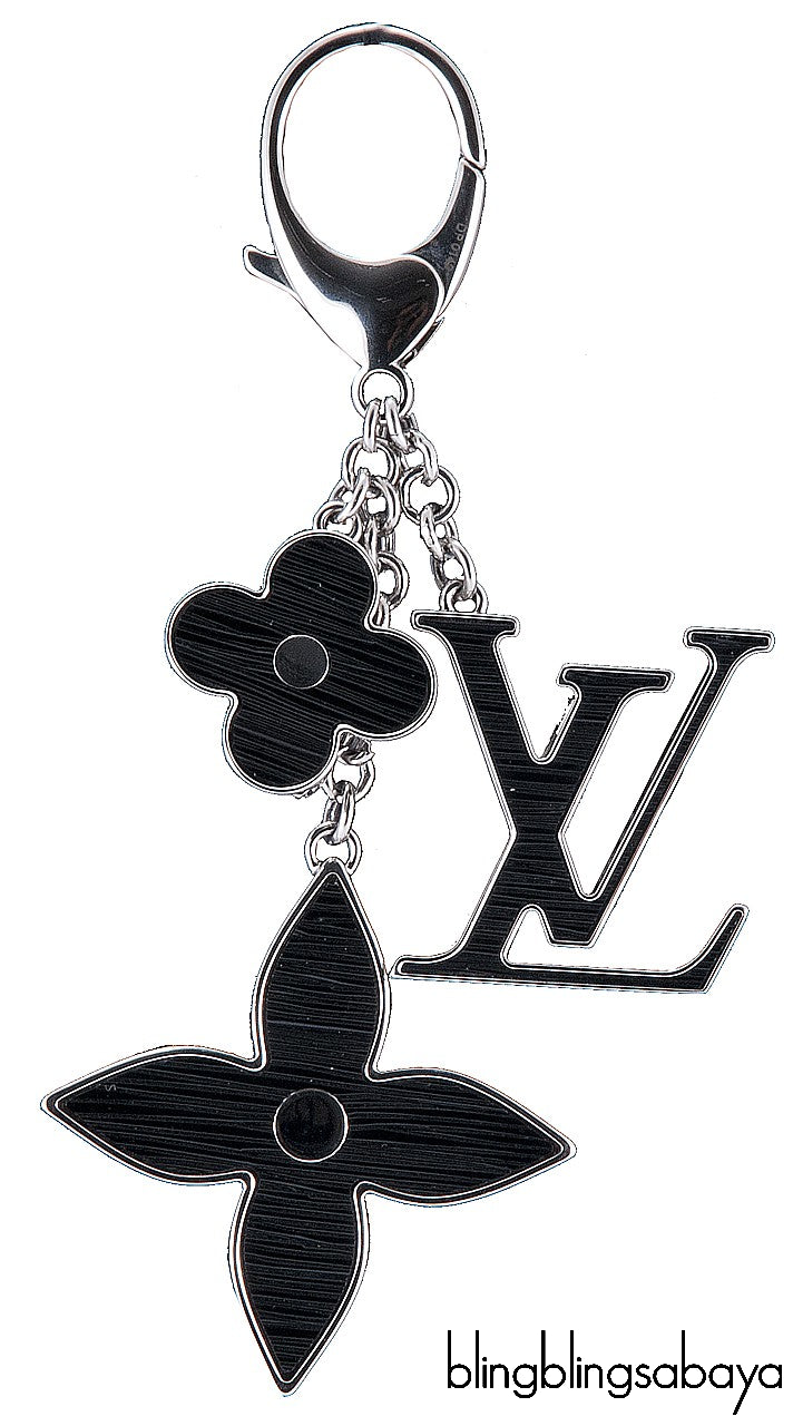Louis Vuitton Black Fleur D'Epi Bag Charm