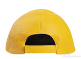 Yellow Logo Leather Baseball Cap