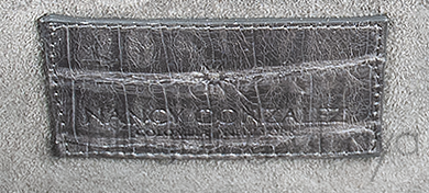 Crocodile Grey Frame Top Handbag