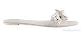 Lilico Appliquéd White Leather Sandals