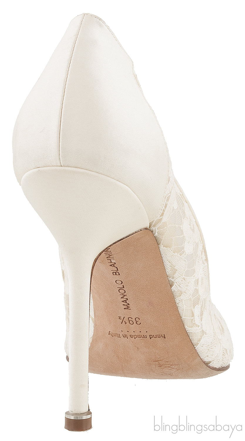 Floral Lace Ivory Hangisi Pump