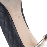 Black Quilted Leather Heels