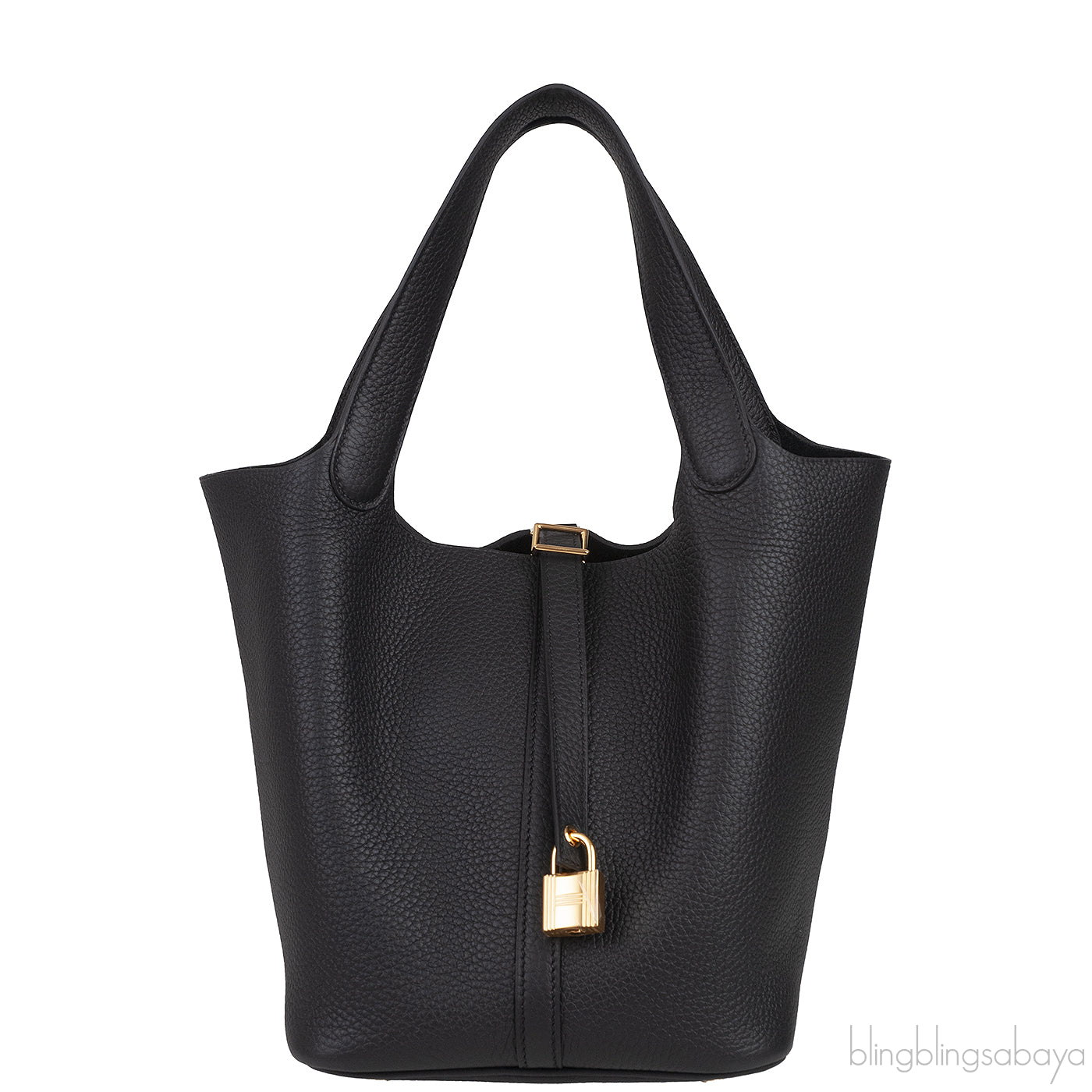 Picotin Lock 22 Black Taurillon Clemence GHW