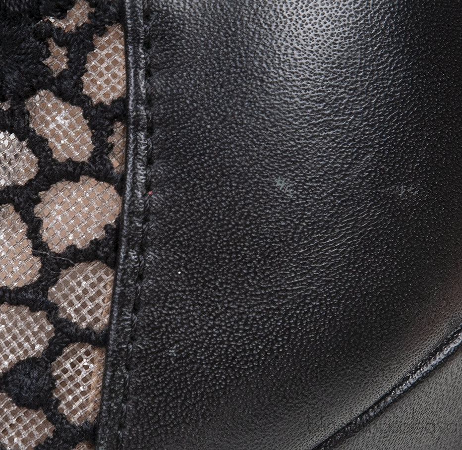Black Mesh Pointed Toe Heels