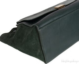 Trapeze Emerald Green Croc Embossed Shoulder Bag