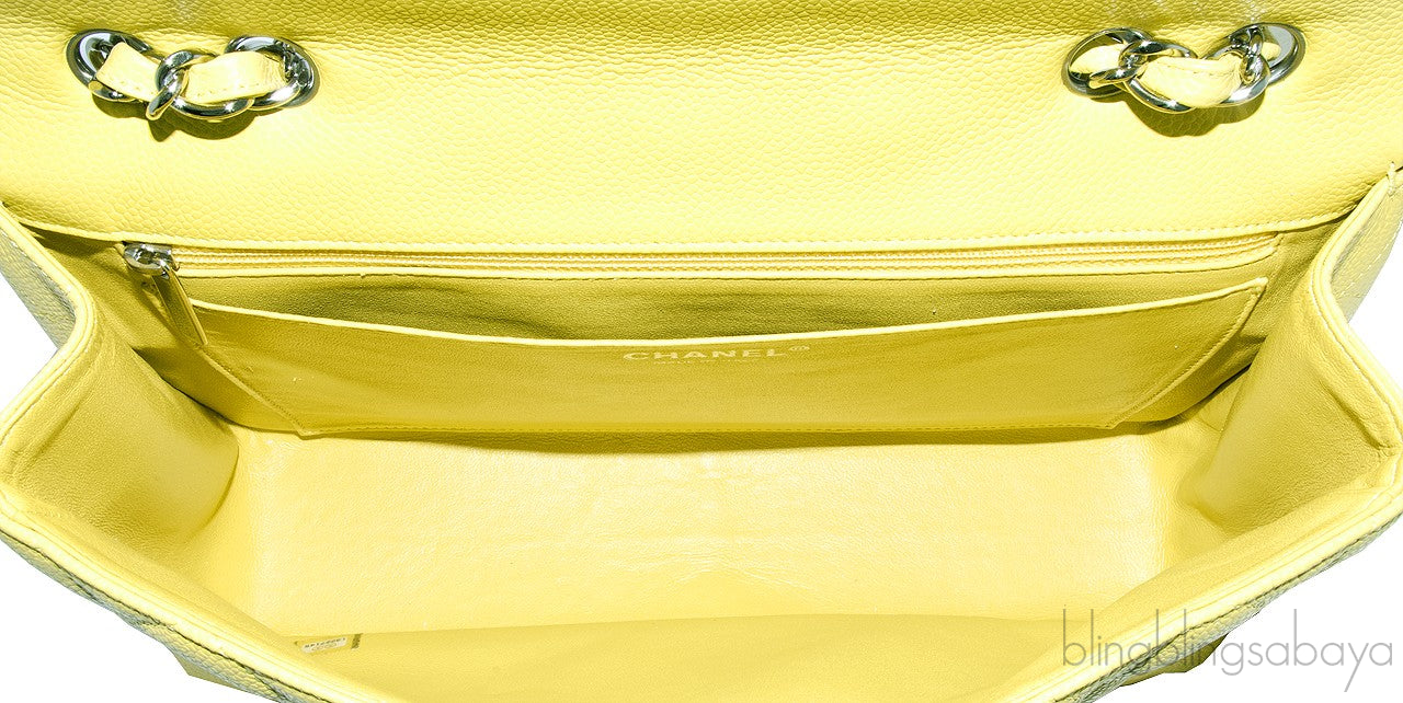 Caviar Jumbo Lime Single Flap Bag