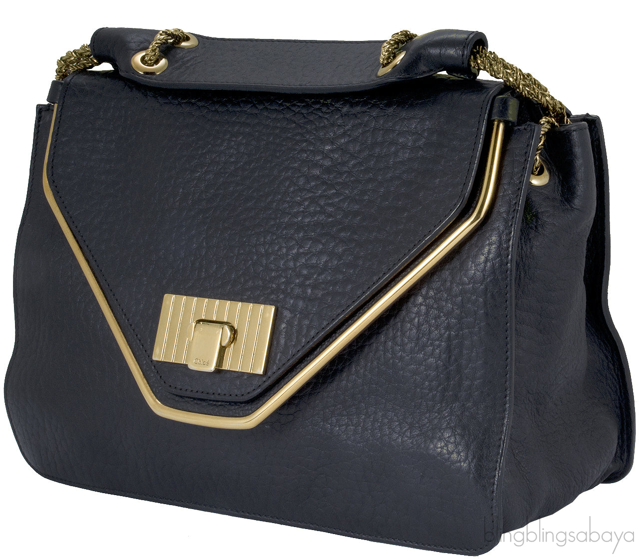 Sally Black Textured Shoulder Bag