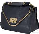 Sally Black Textured Shoulder Bag