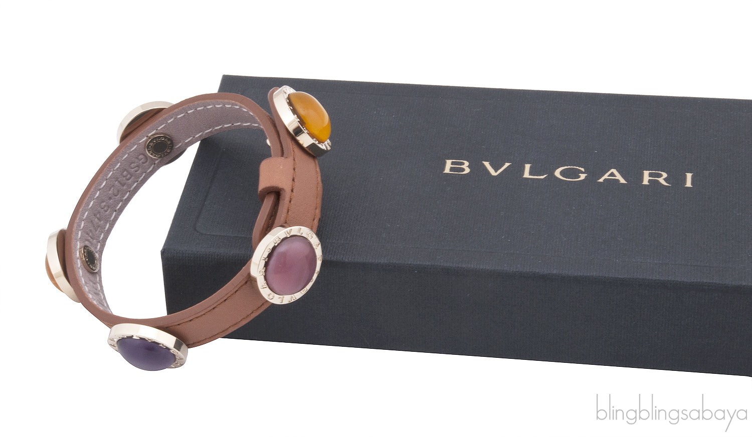 Multi-color Stone Leather Bracelet